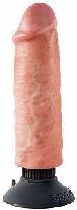 Вибратор King Cock Posable Spine 6, телесный