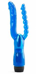 Двойной вибратор Xcel Double Penetration Vibrator, голубой