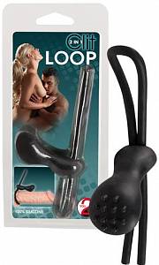 Эрекционное кольцо со стимуляцией клитора Loop Rings, черное