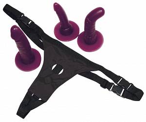 Набор страпонов Bad Kitty Strap-on Set, фиолетовые