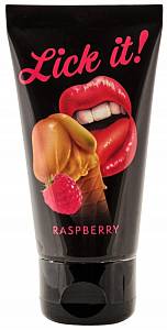 Съедобный лубрикант Lick It Raspberry - малина, 50 мл