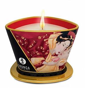 Массажная свеча Shunga Massage Candle Parkling Strawberry Wine - клубничное вино, 170 мл