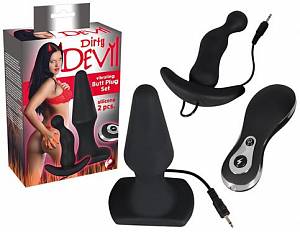 Набор анальных пробок с вибрацией Dirty Devil