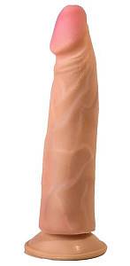 Реалистичный фаллоимитатор на присоске Egzo Mad Evolution - 18,5 см, телесный