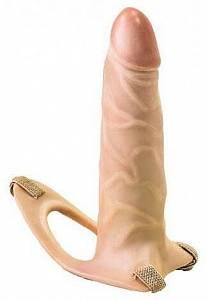 Мужской полый страпон Egzo Evolution 18,5 см, телесный