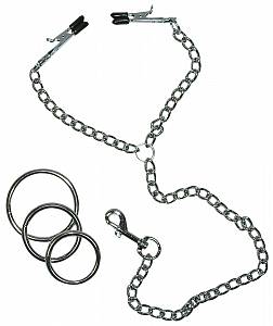 Зажимы для сосков Sextreme с кольцом на пенис